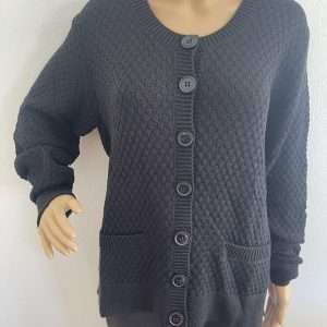 Chaqueta corta Sheego, con bolsillos, en negro, talla 40/42