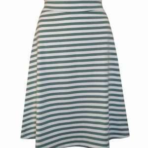 Falda de verano Nora, a rayas, en color menta - blanco, talla L