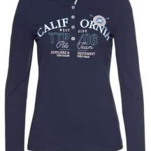 TOM TAILOR Polo Team Langarm-Poloshirt, in Marine, Größe 34
