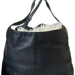 Shopper da donna in vera pelle Tignanello, nera