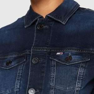 Kurtka Tommy Jeans Vivianne Slim Denim Trckr Jbbscu, kolor granatowy, rozmiar XL