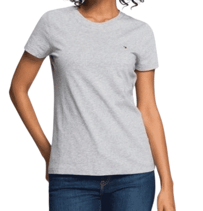 Tommy Hilfiger HERITAGE CREW NECK TEE, in Light Grey Heather, Größe L - Afbeelding 3