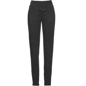 Viscose slip-on trousers for women with drawstring, long, in anthracite mottled, size 48