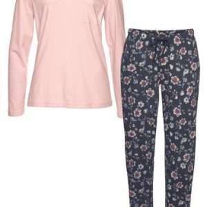 Vivance Dreams pyjama met gedessineerde slaapbroek, in lichtroze, gebloemd, maat 40/42