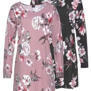 Vivance Dreams sleep shirt in a 2-pack, in dusky pink and black, size 36/38