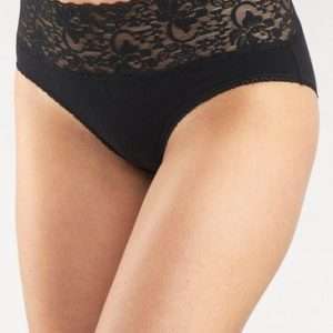 Slip Vivance con ampia fascia in pizzo, in nero, taglia 40/42