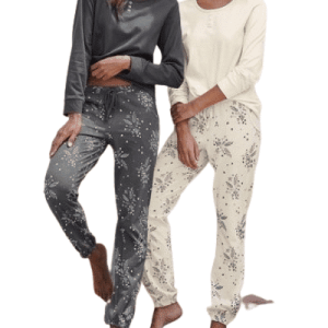 Vivance Dreams pyjama in een dubbelpak, in beige antraciet, maat 44/46