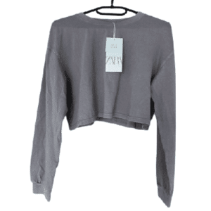 ZARA - CROPPED-SWEATER für Damen, Baumwolle, in Mauve, Größe S