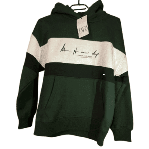 Zara Kids - COLOUR BLOCK SWEATSHIRT, SLOGAN PRINT, Hoodie, Groen, 152