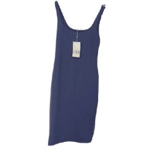 Abito midi Zara con spalline in jersey, in blu, taglia L