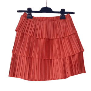 Zara minifalda con volantes, falda plisada, en rojo, talla S