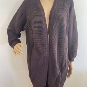 Cárdigan Zizzi MCUBA con hilo de purpurina, en burdeos, talla 42/44