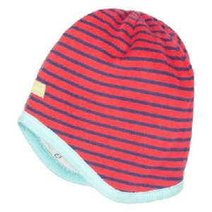 loud + proud Czapka dziecięca dwustronna Cheetah Cayenne w kolorze czerwonym/ciemnoniebieskim, rozmiar 62/68