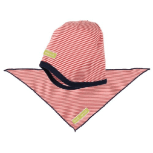 zestaw dziecięcy loud + proud czapka i szalik czerwono-białe paski, rozmiar 62/68