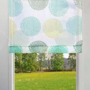 мой дом римская штора белем, 1шт. с петлями, в бело-зеленом цвете, размер 45смx140см