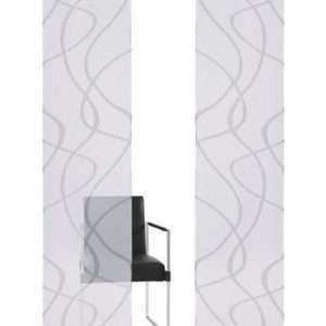 Раздвижная штора "Мой дом" Bene, 2 шт. с липучкой, бело-серая, размер 57смx225см