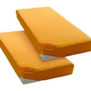 my home fitted sheet Paprika, 2 pcs., in orange, 90cm x 200cm