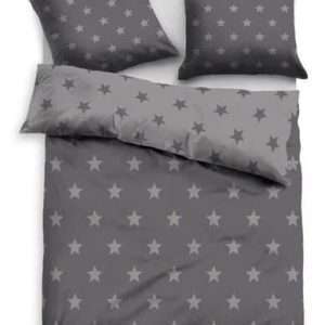my home Stella reversible bed linen, 2-piece, in anthracite gray, 135cm x 200cm / 80cm x 80cm