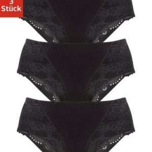 slip petite fleur in confezione da 3 con pizzo, in nero, taglia 40/42