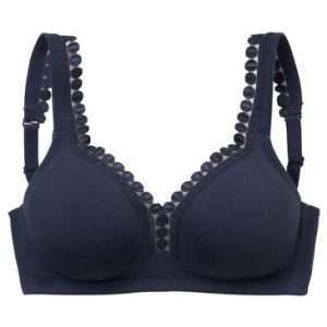 petite fleur Soft-BH mit Zierkante, in Marine, Größe 95C