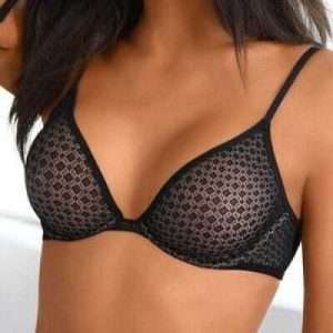 petite fleur T-Shirt-BH aus transparentem Material, in Schwarz, Größe 75B