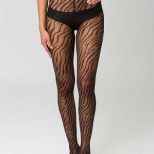 medias doradas petite fleur en animal print, 20 DEN, en negro, talla 36/38