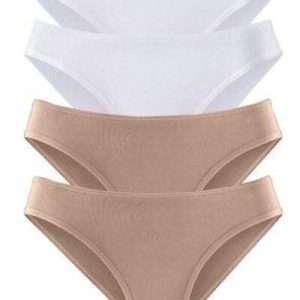 vivance active jazz pants slip in confezione da 4, nei colori beige e bianco, taglia 40/42