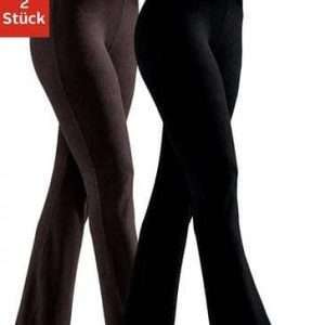 pantaloni vivance active jazz in confezione da 2, nei colori nero e marrone, taglia 48/50